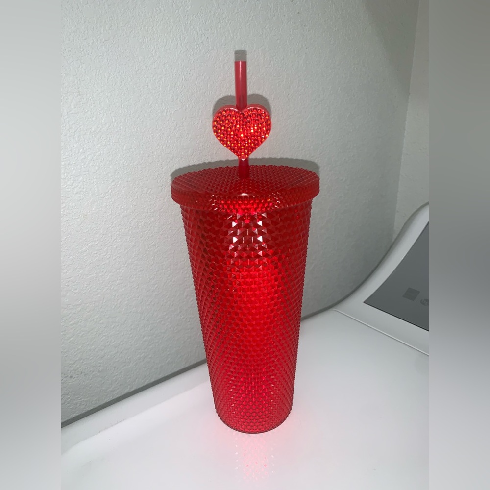 Red Sparkle Heart Cup